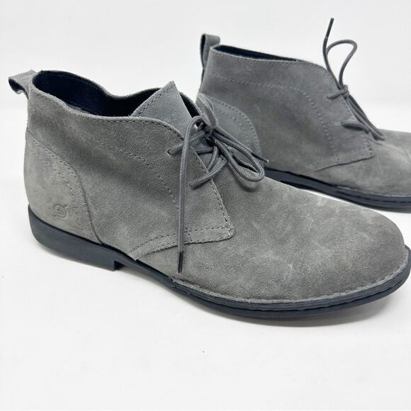 Mens Born Suede Lace Up Grey Boots Size 11.5 - Picture 2 of 8